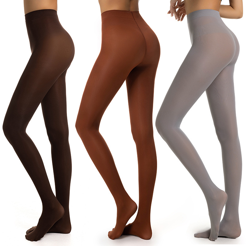 Women Tights亚马逊大码连脚裤裸氨针织白色跳舞袜40D彩色连裤袜