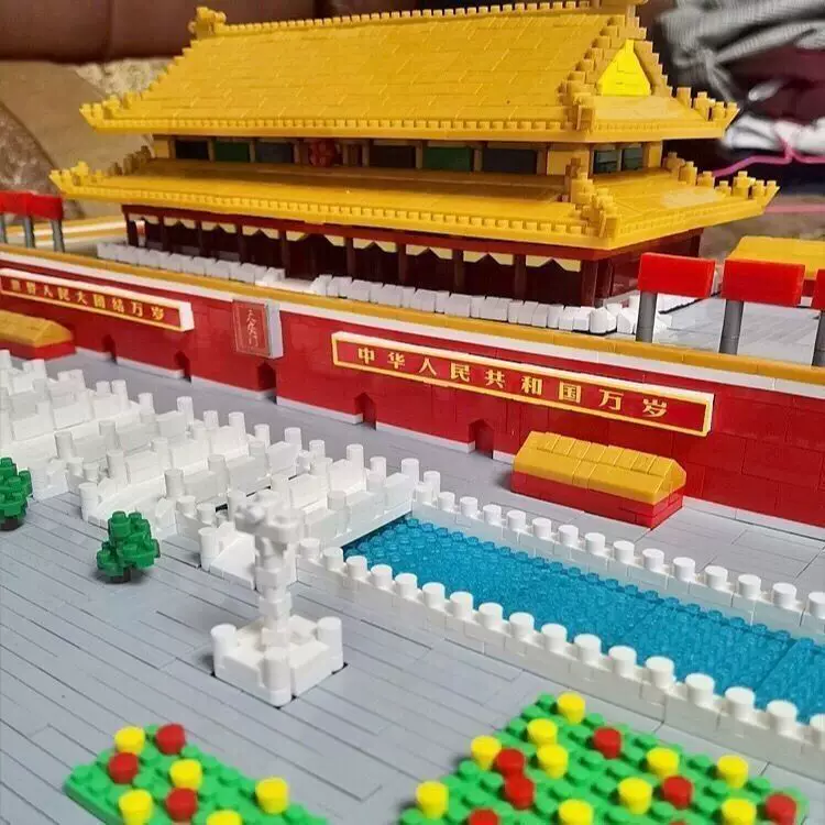 Совместимо с конструктором Lego Tiananmen Запретного города сборно-конструкторные блоки и игрушечные головоломки, моделирование сборки высокой сложности микро-гранулированной креативности