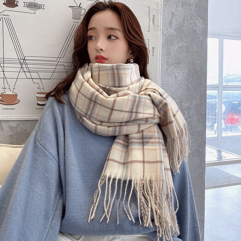 Demi-season square universal brown scarf