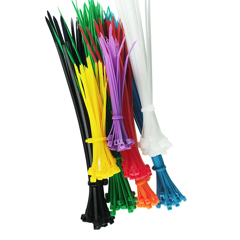 尼龙扎带自锁式塑料扎带4x200束线带强力黑白色捆绑厂家批发束线