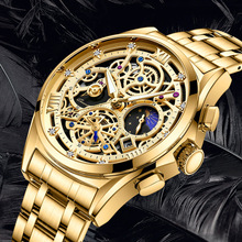 跨境专供一件代发品牌手表高档镂空手表男批发夜光防水男士手表