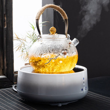 电陶炉煮茶器套装家用小型办公室高端玻璃烧水壶静音茶炉锤纹日式