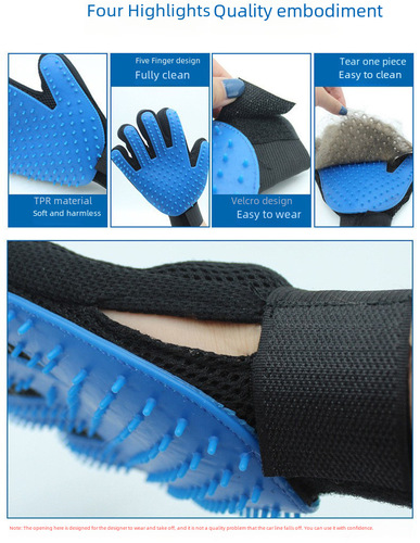 Encrypted 259 Nail Pet Cleaning Cat Brush Glove Silicone Anti-Bite Massage Glove for Cat Bath and Hair Removal Comb