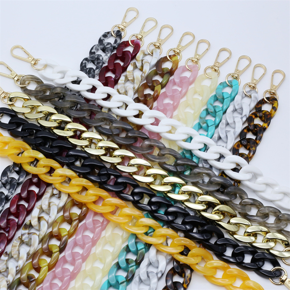 DIY mixed colorful acrylic bag chain all-match fashionable glasses chain mobile phone chain hug chain keychain