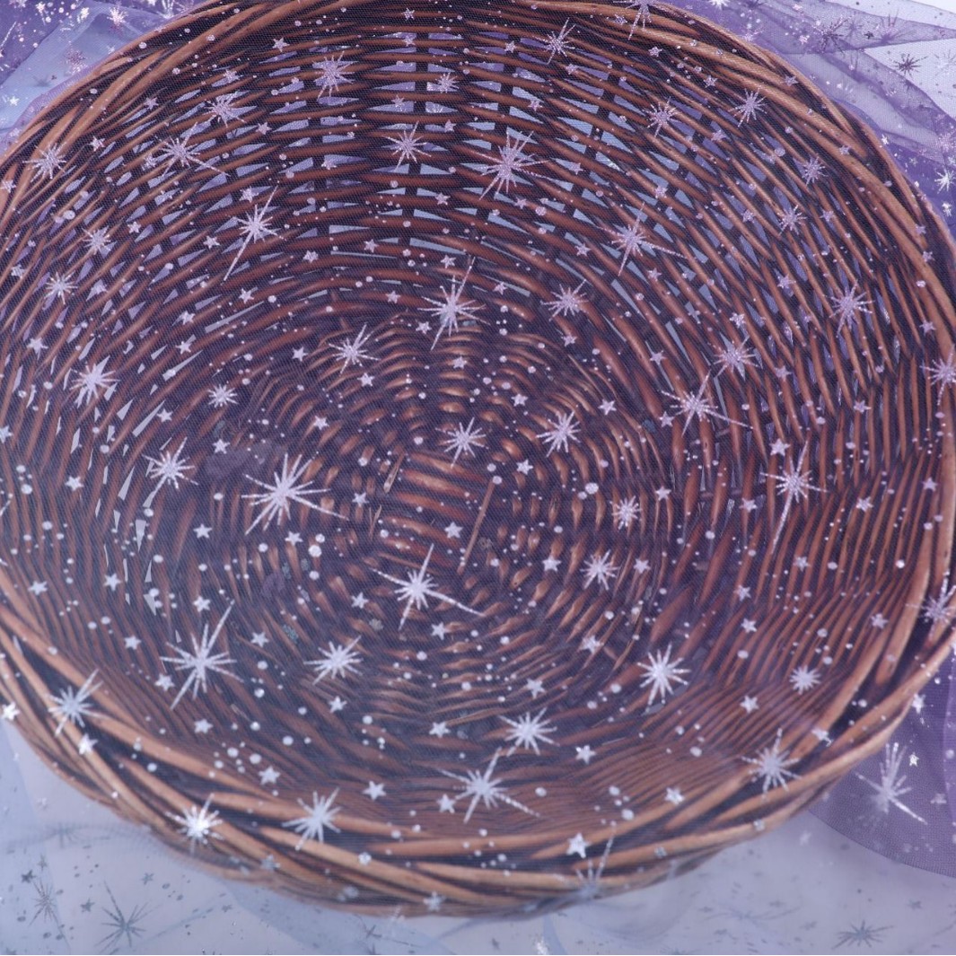 工厂批发尼龙网布四角网美国网渐变印花加星星烫金网纱裙网纱面料