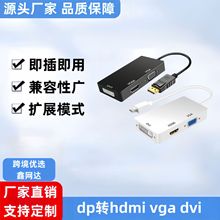 dp转hdmi vga dvi转换器三合一笔记本迷你雷电转接头 跨境 工厂直