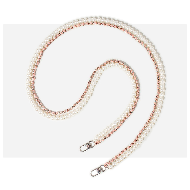 White pearl pink chain (about 125cm)