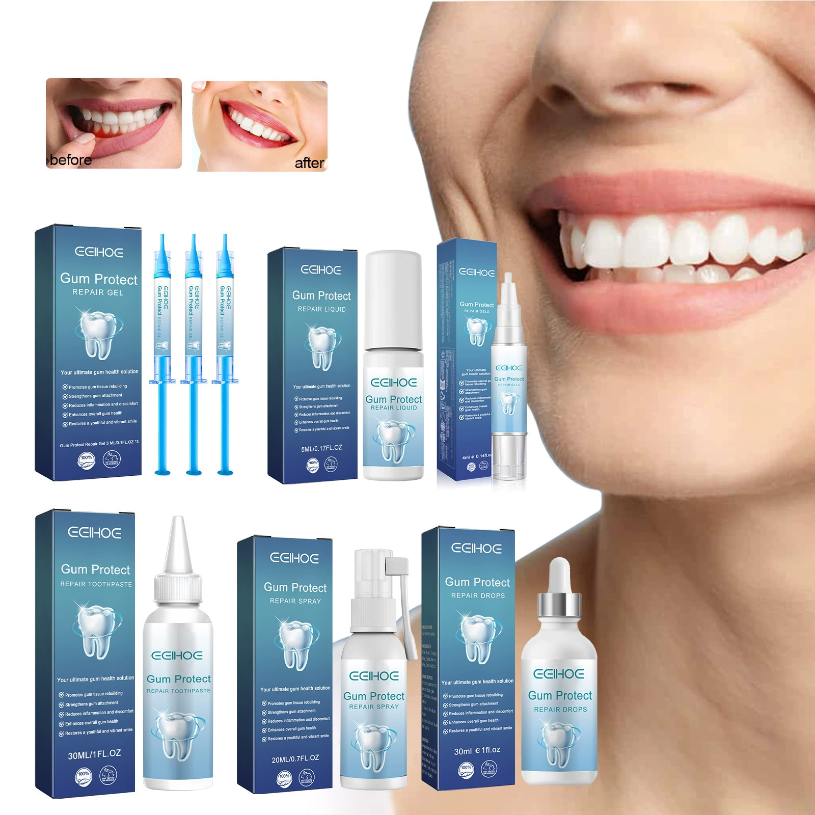 Серия EELHOE по ремонту десен Чистящие пятна на зубах