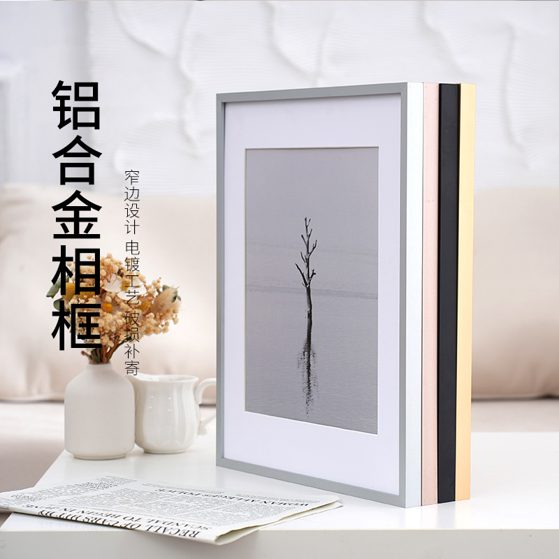 Narrow Edge Aluminum Alloy Picture Frame 36inch Metal Photo Frame Advertising Poster Exhibition Frame Puzzle Frame 70 Length 50 Width