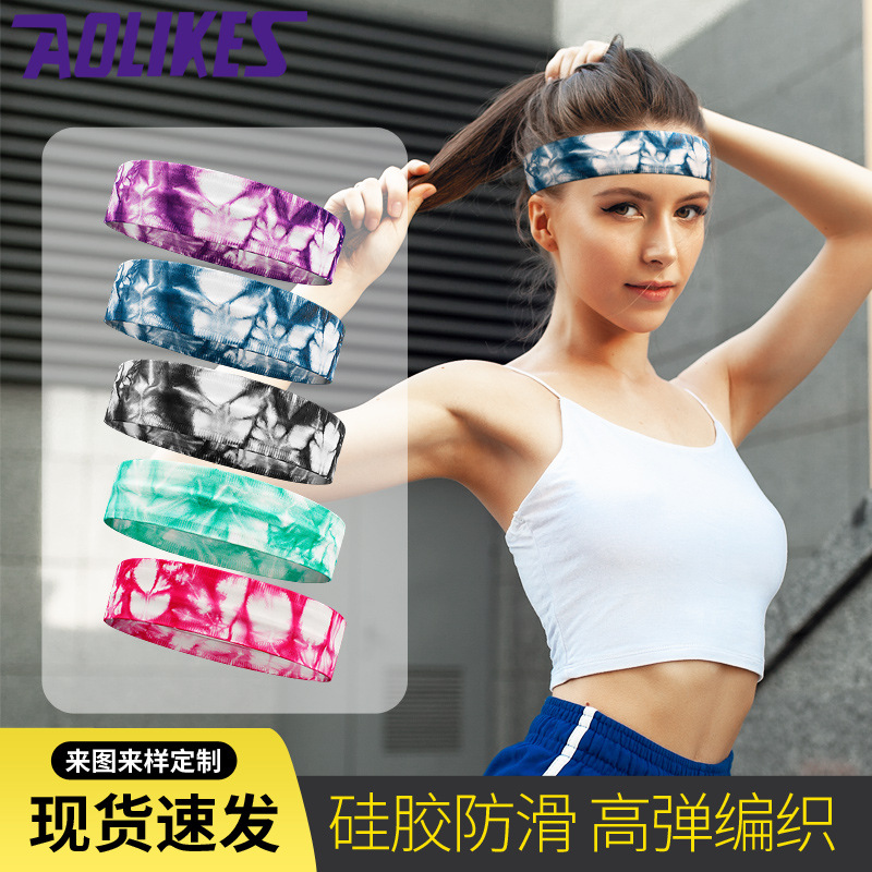 Silicona antideslizante tenis deportes diadema banda para el cabello yoga banda elástica para el cabello ensanchado hombres y mujeres fitness sudor-absorción y banda antitranspirante