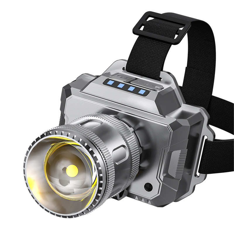 Nueva luz LED recargable iluminación de largo alcance al aire libre trabajo acampando pescar por la noche cabeza inducción luz