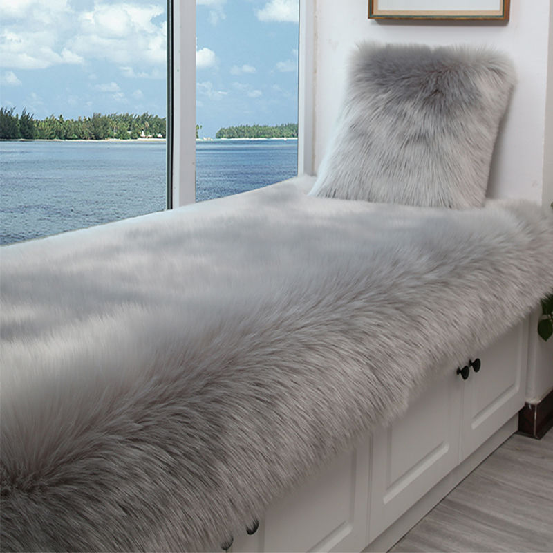 Long hair carpet bay window pad balcony Cushion Imitation wool Northern Europe bay window pad bedroom ins Wind