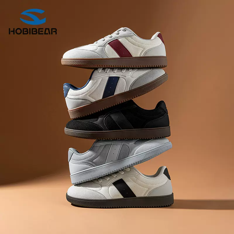 HOBIBEAR春秋复古德训鞋男鞋宽头鞋百搭潮流男士时尚休闲运动板鞋