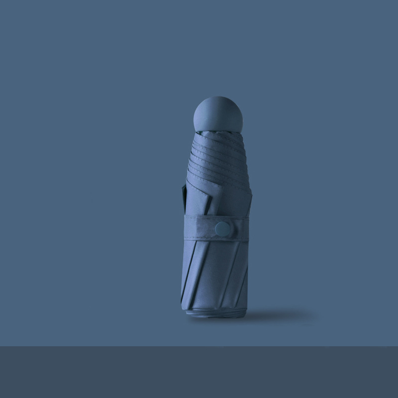 スモッグ青丸五つ折り黒ゴム傘