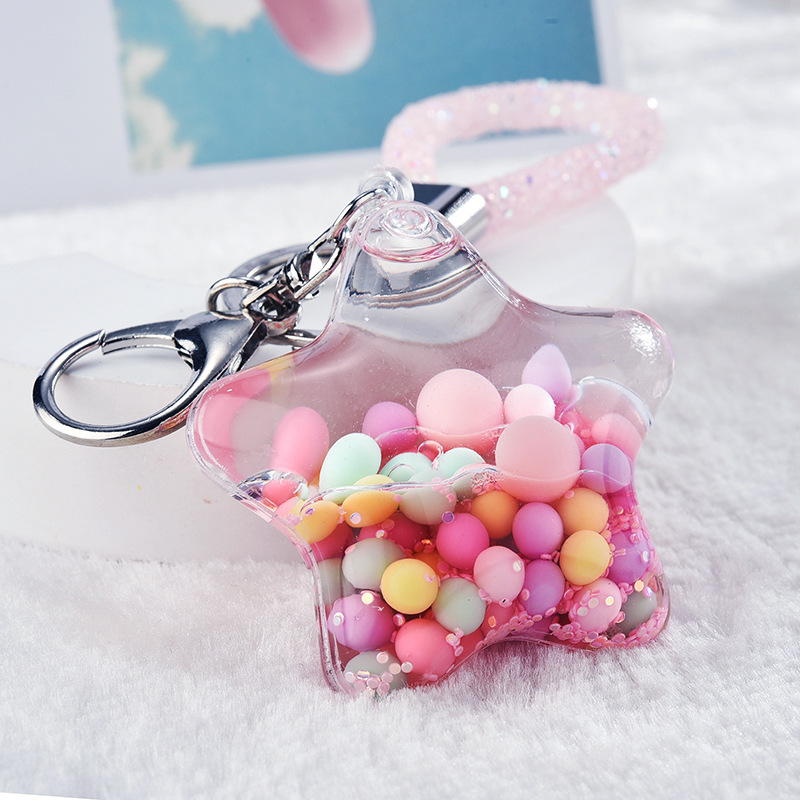 Alloy Material Artistic Pentagram Arylic Alloy Patchwork Unisex Bag Pendant Keychain