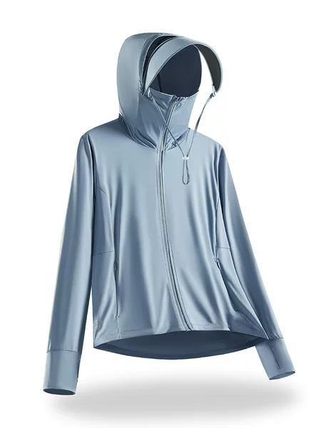 Summer high-end hot sun protection clothing ice couple men and women same hooded high elastic outdoor sports UV protection