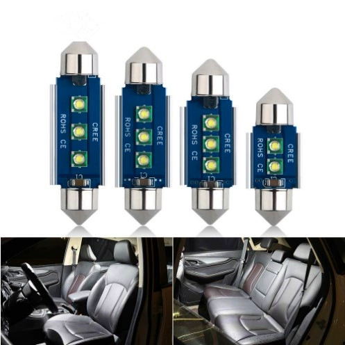 Двойной наконечник крыши свет 31 36 39 41 широкий напряжение постоянного тока CREE выделить 3SMD Чтение номерного знака отсек свет