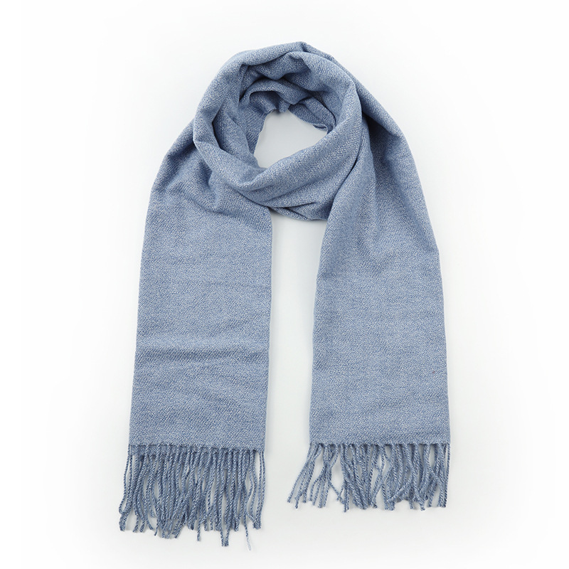 Otoño y invierno nuevo bufandas de lana de color sólido parejas de mujeres y mujeres monocromático bordilla bufandas fabricantes al por mayor