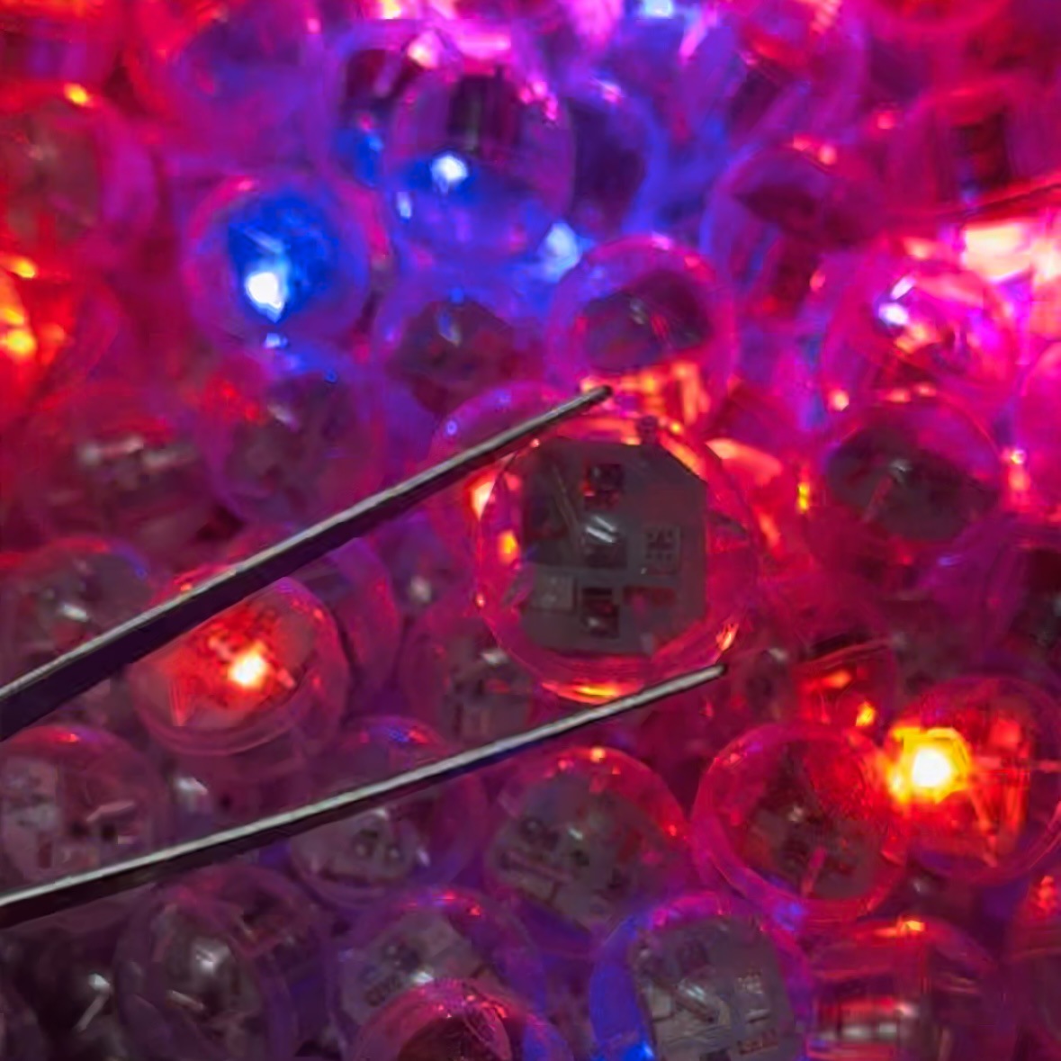 红蓝led灯电子玩具发光闪光球配件 圣诞节装饰小圆球玩具机芯震动