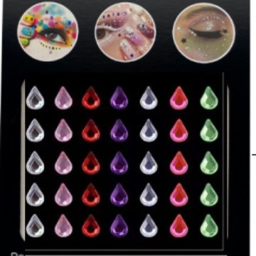 Ojo lágrima transfronterizo pegado Diamante Perla ceja sin pegamento corazón pegado ojo pegado frente cara pegada rhinestone resina gema clavo Diamante