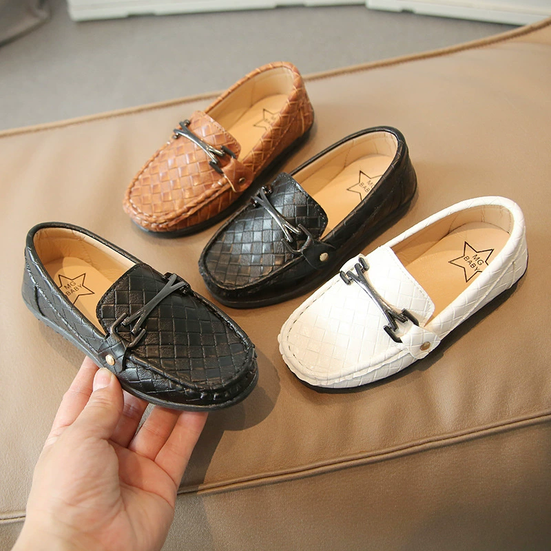 Детская кожаная обувь в стиле ретро Детские слипоны для мальчиков в горох 2022 осень новая детская обувь оптом пошив обуви