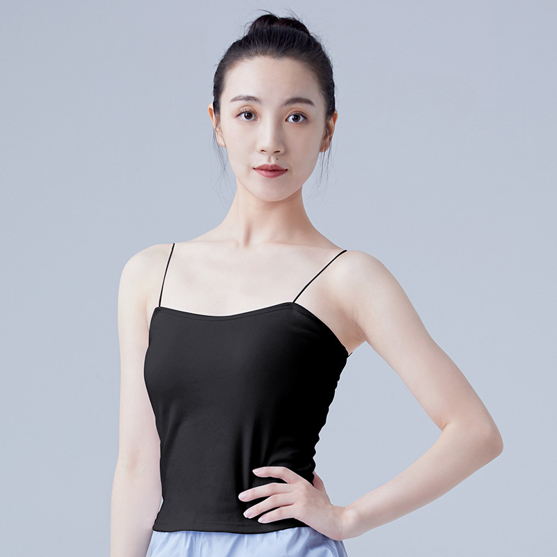 Práctica de danza moderna Honda de color carne estilo antiguo base de bailarina mujer adulta almohadilla en el pecho Chaleco de ropa interior elástica