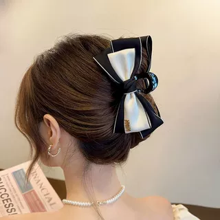 优雅洋气双面大蝴蝶结发夹少女在逃公主鲨鱼抓夹大号高级感顶夹子