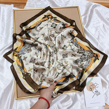 杭州丝绸2025新款春季秋款围巾女士披肩领巾70cm方巾送礼礼品丝巾