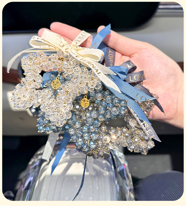 New car pendant Crystal five-pointed star Car Rearview mirror decoration car pendant creative decoration car pendant
