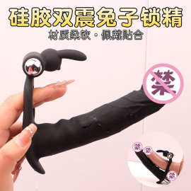 双插阳具震动环男用阴茎环穿戴自慰器男女共用后庭肛塞性玩具