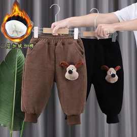 男童裤子棉裤加绒冬季新款儿童女童小童加厚三层保暖宝宝一条过冬