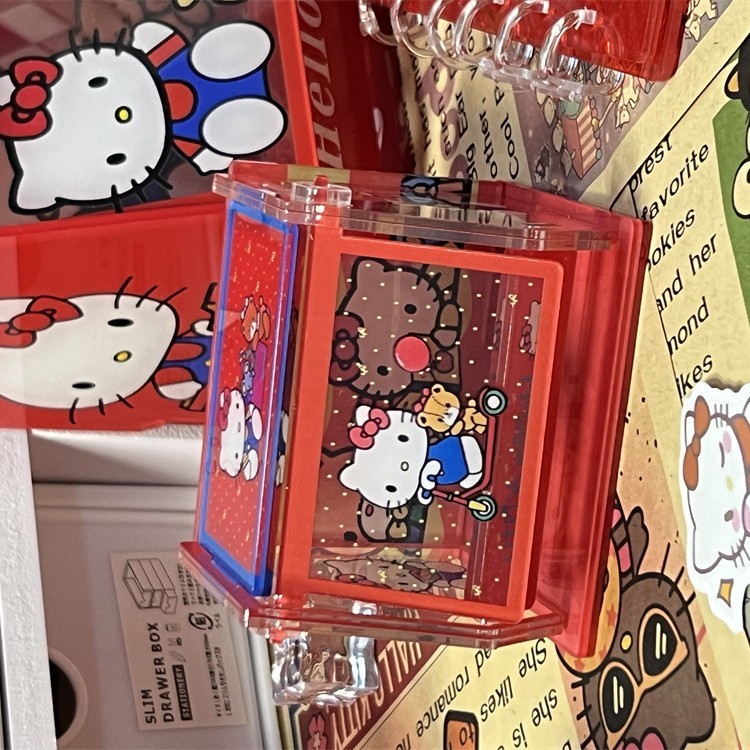 可爱hellokitty桌面置物架亚克力可拆卸翻盖糖果盒KT猫收纳盒礼物|undefined