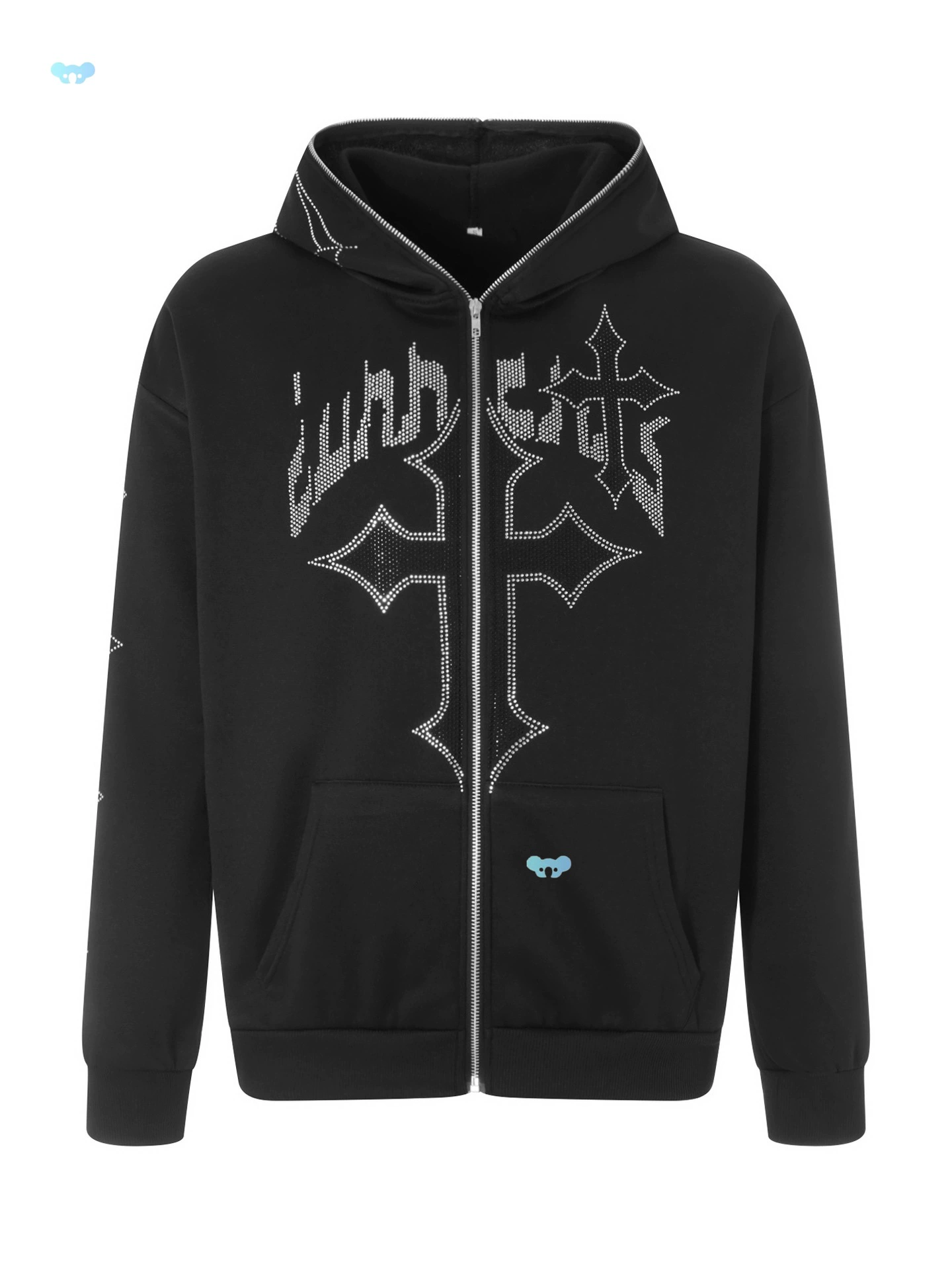 Женская куртка с капюшоном на Хэллоуин, черная полиэстеровая молния, трансграничная