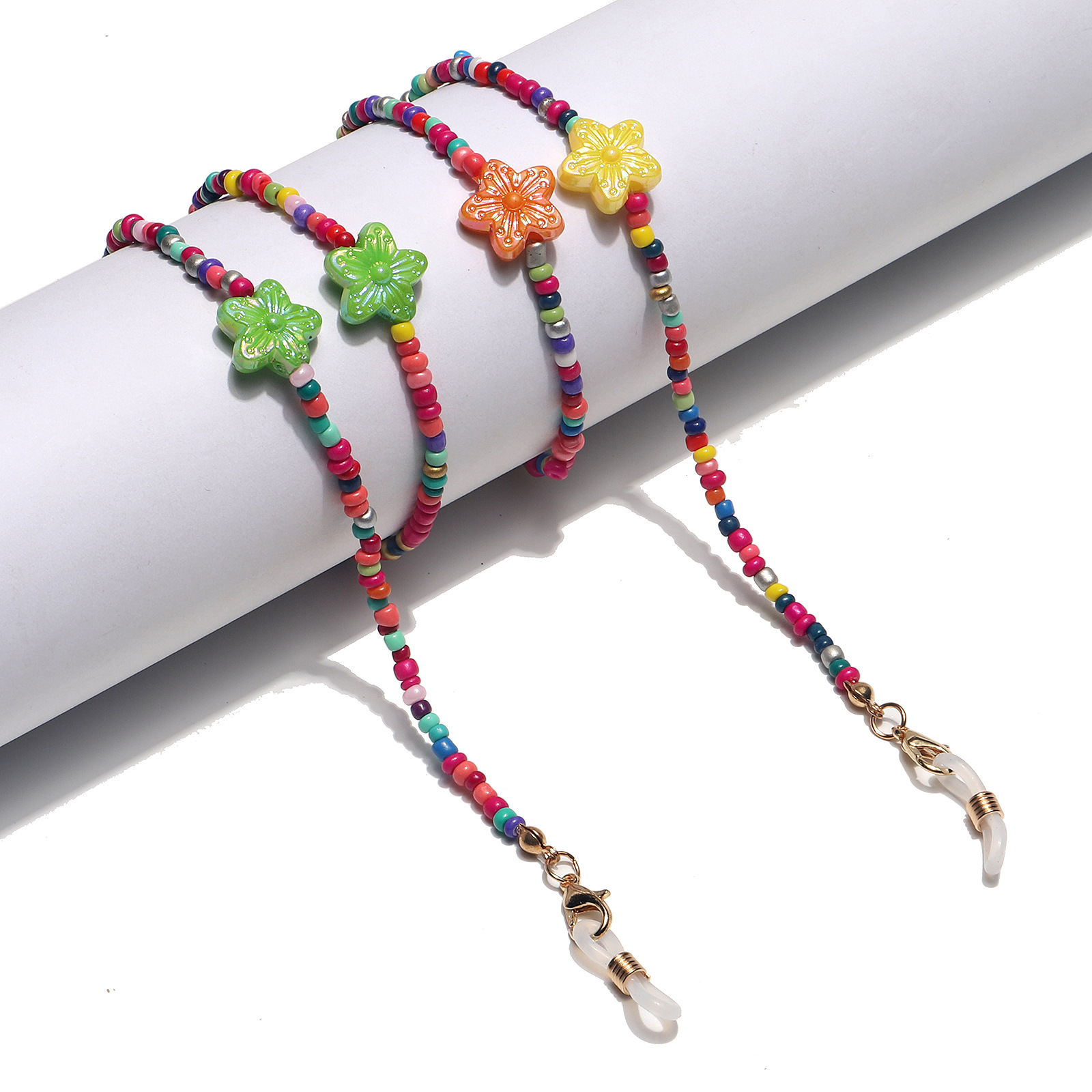 15g Weight Metal Material Fashion Contrast Color Miyuki Beads Butterfly Heart Star Glasses Mask Chain Wholesale Nihaojewelry 无