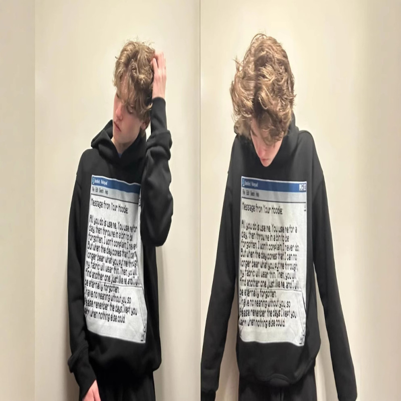 欧米のクロスボーダー長袖プルオーバーの個性的なプリントの衛服は弾力性のあるロープの衛ズボンの暗黒のスーツに通じています。|undefined