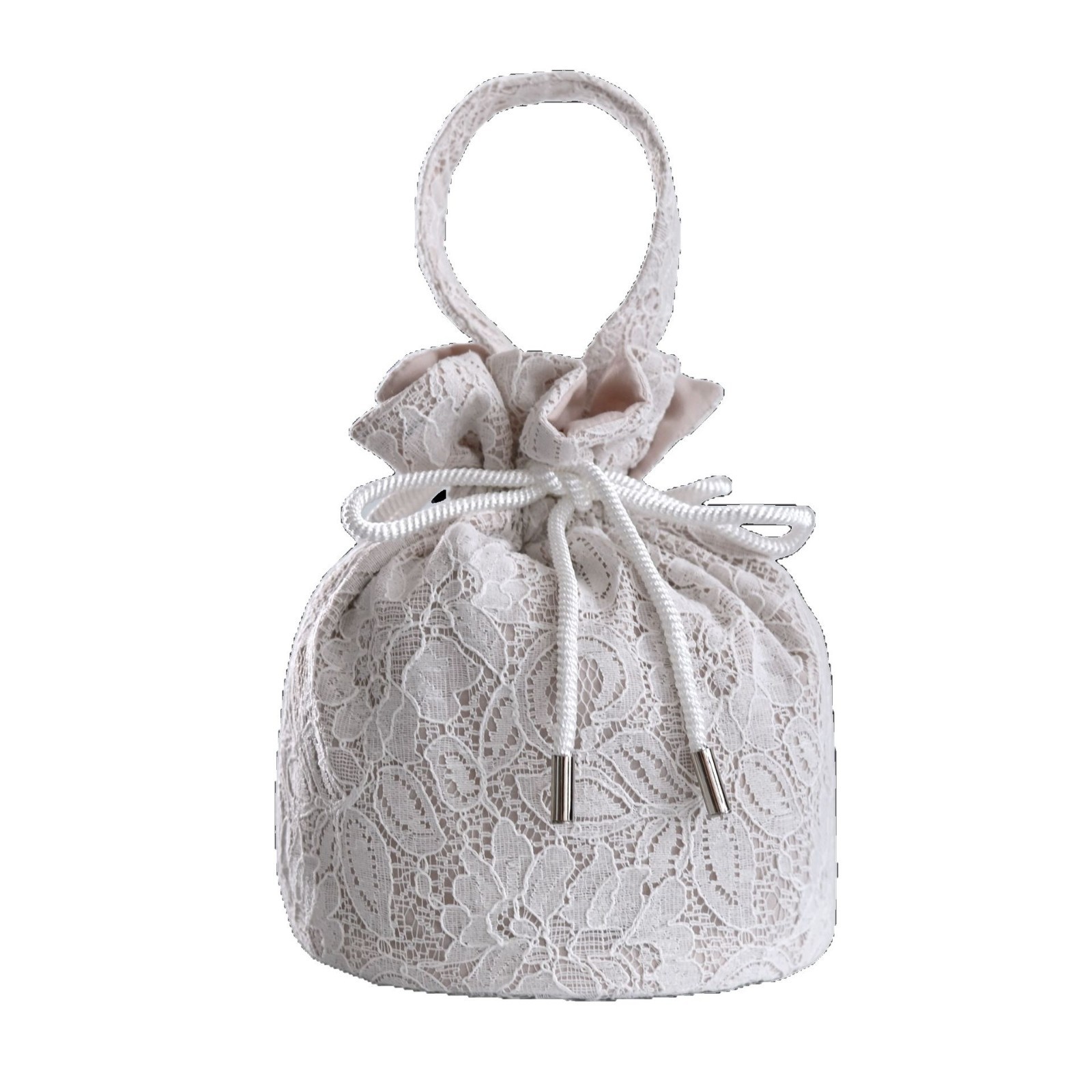 Japanese Traditional Kimono Accessories Lace Drawstring Bucket Bag Vintage Sweet Handbag