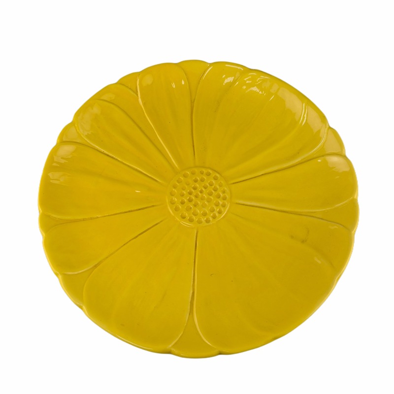 Lotus transfronterizo modelado esmaltado cerámica de color gran disco decorativo de frutas nueces platos de aperitivos platos