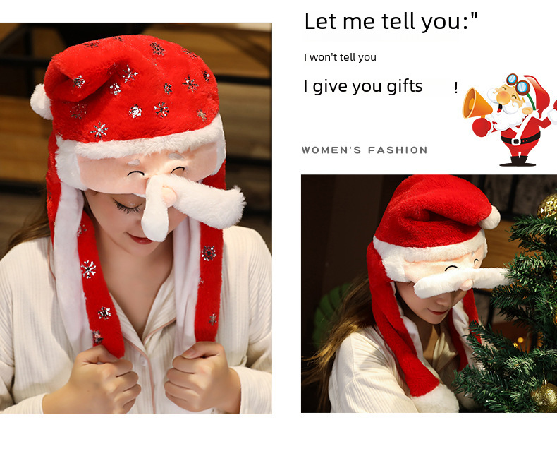 Cappello di babbo natale con orecchie mobili decorazione natalizia_voghion.com