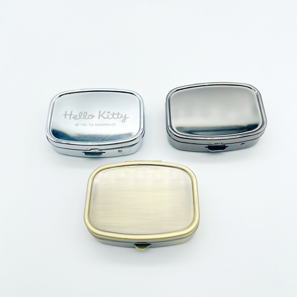 厂家促销高档金属 多功能2格随身药品收纳盒  便携式健康食品批发