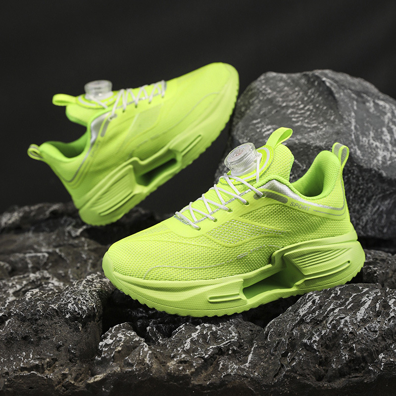 Jueying 3 Running Shoes for Boys, Shock-Absorbing and Rebounding Sports Shoes, Breathable Student Shoes for Older Children, with Rotating Buckle and Carbon Plate