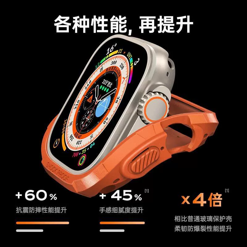W&P Подходит для защитного чехла Apple Watch, защитного чехла Appleiwatch Ultra, противоударного жесткого чехла с защитой от падения