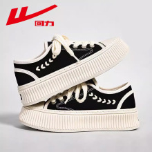 回力女鞋帆布鞋2025秋冬新款厚底百搭休闲 板鞋女款松糕饼干 干鞋