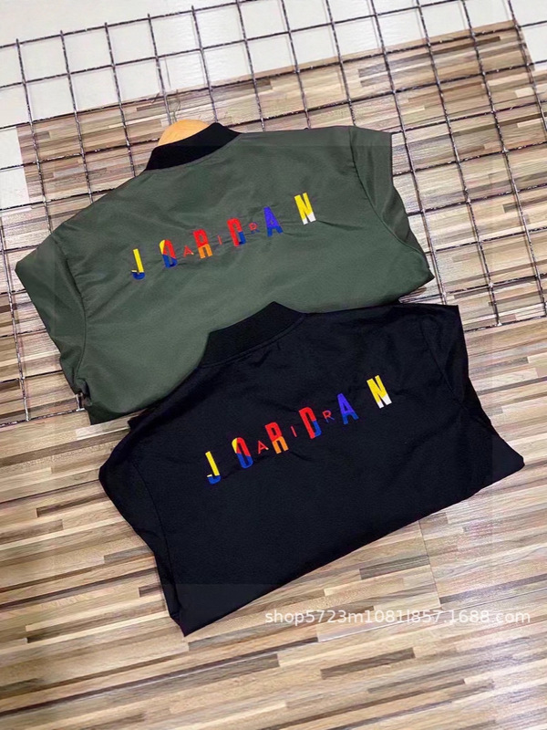 跨境乔丹AJNK棒球服男2025新款美式街潮情侣外套刺绣logo七彩乔丹|undefined