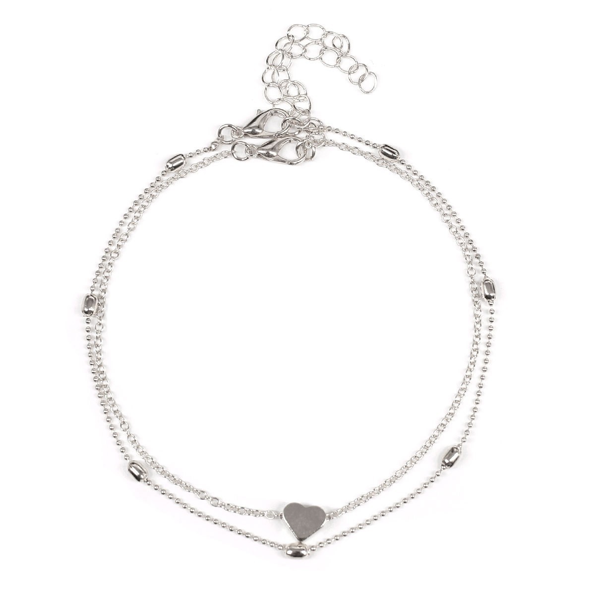Summer beach round beads, ankle bracelet heart-shaped heart shaped, Amazon