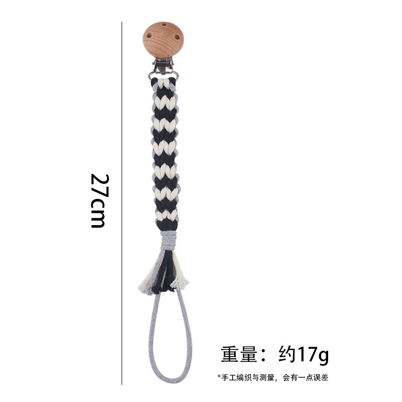 Productos para bebés haya clip de chupete de boca ancha cuerda de chupete bebé de bricolaje cadena de chupete de tira ancha tejida a mano creativa