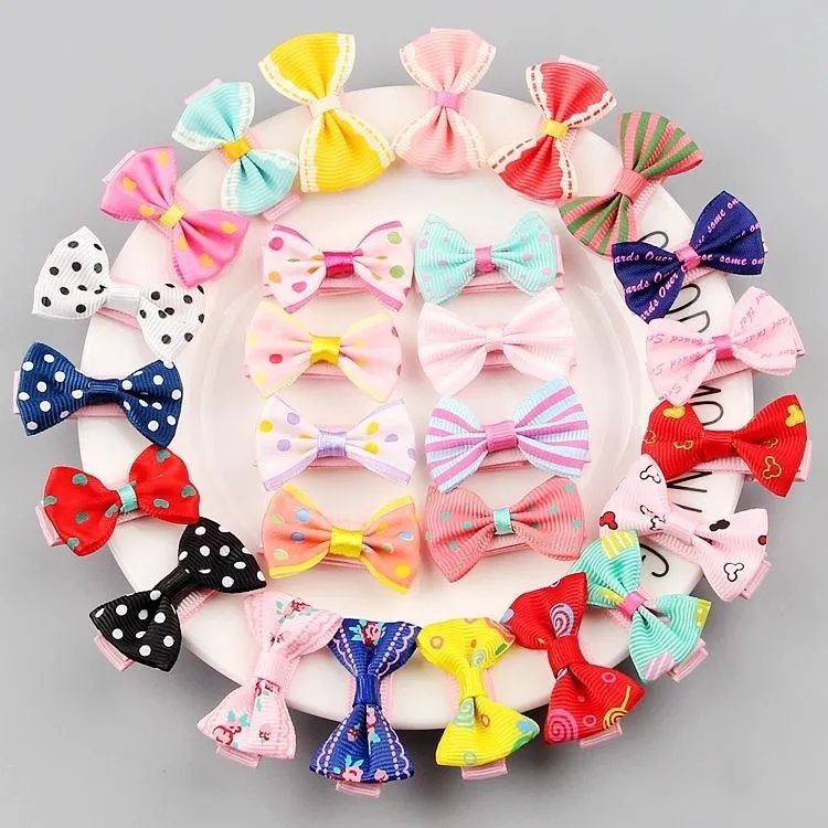 Korean Style Kidsren's Headwear Bow Hairpin Fabric Accessories Handmade DIY Jewelry Accessories Printed Woven Bow Tie