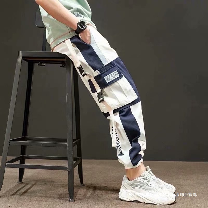 Ns Cargo Pants Men's Trendy Brand Student Loose Jogger Pants Multi-Pocket Casual Sweatpants Hong Kong Style Couple Harem Pants