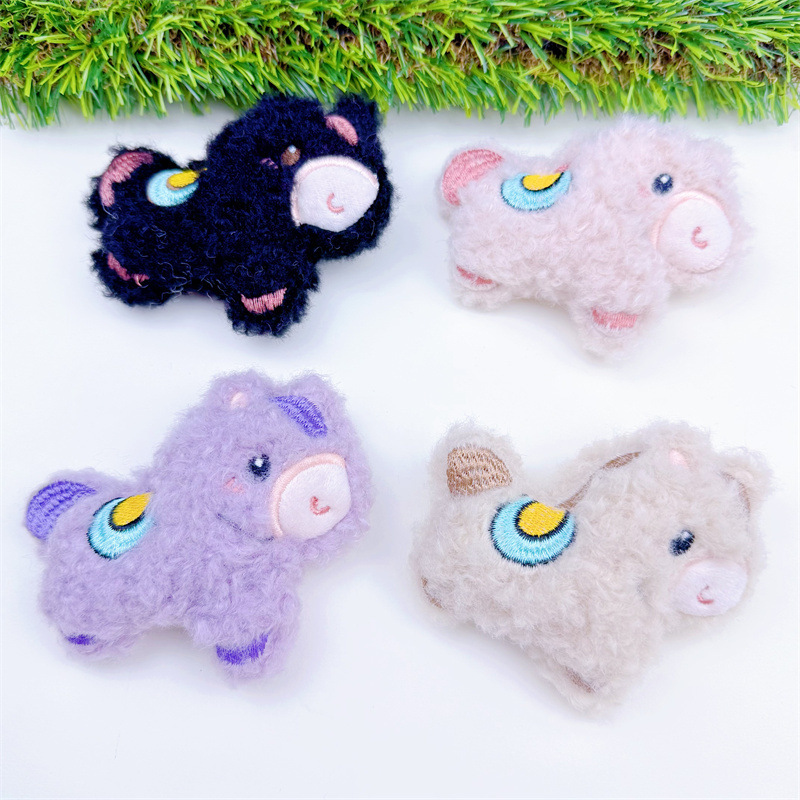 Stuffed Pony Brooch Cartoon Little Monster Cute Japanese Style Decorative Bag Pendant DIY Small Jewelry Accessories Wholesale