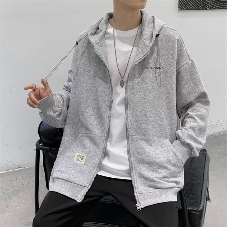 Men's coat Men's loose vintage loose hoodie cardigan_voghion.com