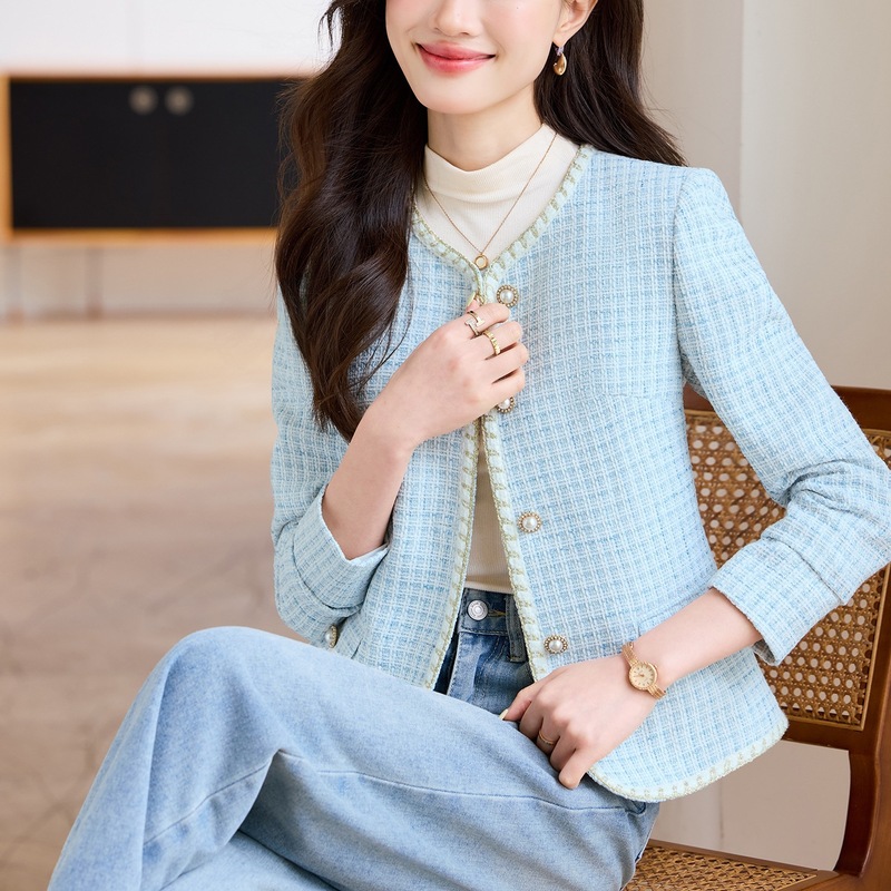小香风西装外套女新款春秋时尚洋气时髦炸街粗花呢法式气质上衣|undefined